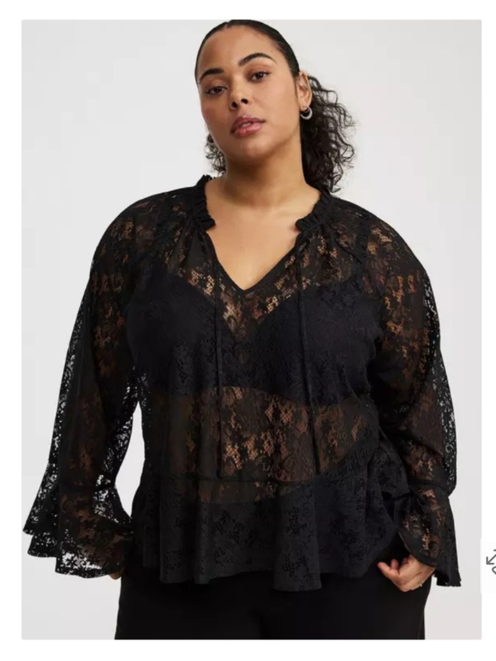Torrid Lace Peplum Long Sleeve